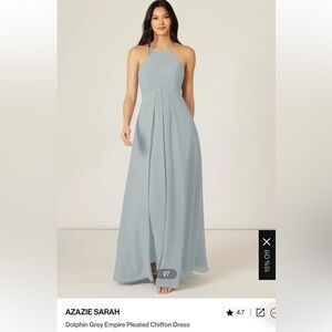 Azazie Dolphin Grey Empire Pleated Chiffon Bridesmaid Dress